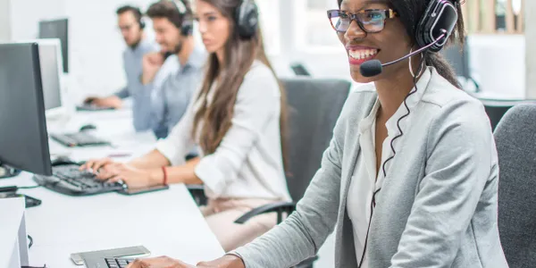 Support team at computers
